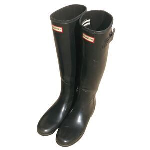 VTG Tall Hunter Rain Boots Women's Black SZ 8